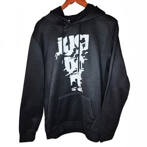 Black Graphic Hoodie XL Streetwear Pullover Sweatshirt